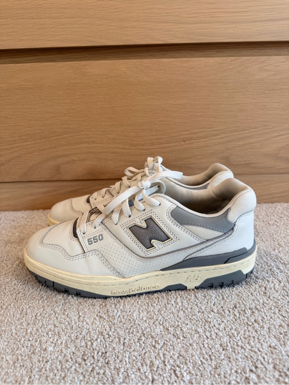 ALD New Balance Men's 550 Sneakers in Off-White and Gray